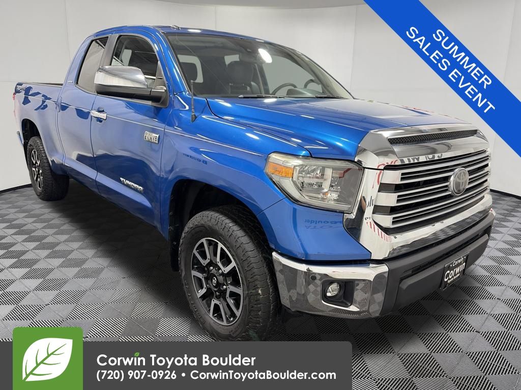 Blazing Blue Pearl 2018 Toyota Tundra Pickup Truck Four-Wheel Drive 6-Speed Automatic Overdrive