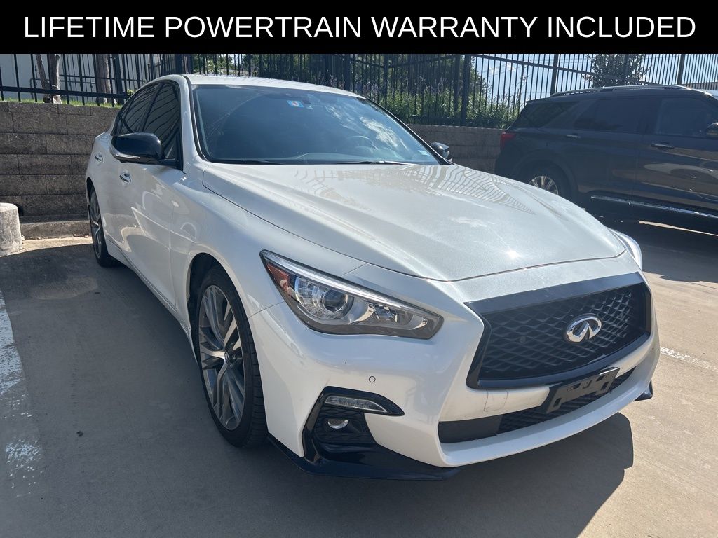 Majestic White 2023 INFINITI Q50 Sensory RWD Sedan Rear-Wheel Drive 7-Speed Automatic Overdrive