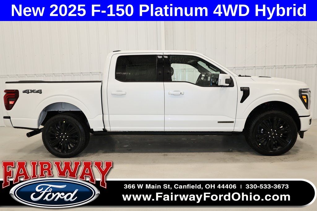 Star White Metallic Tri-Coat 2025 Ford F-150 Platinum SuperCrew 4WD Pickup Truck Four-Wheel Drive Automatic