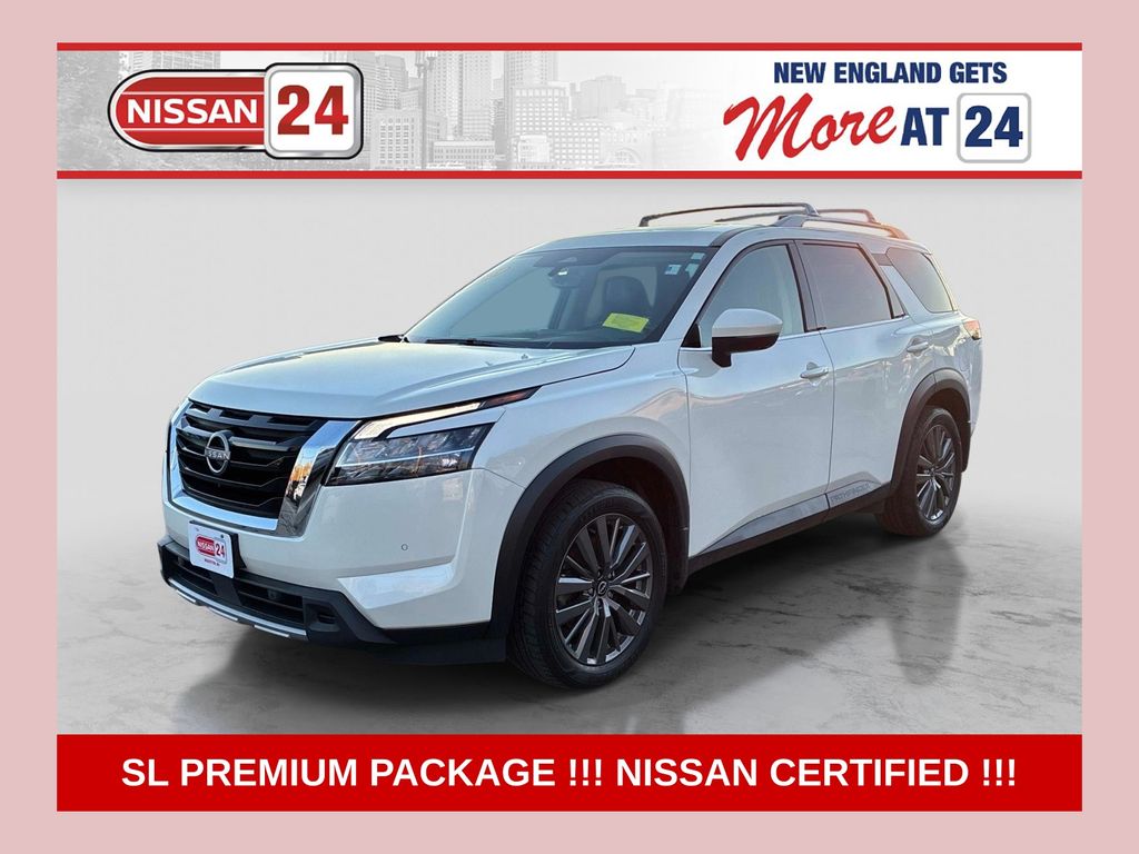 Pearl White 2023 Nissan Pathfinder SUV / Crossover All-Wheel Drive 9-Speed Automatic