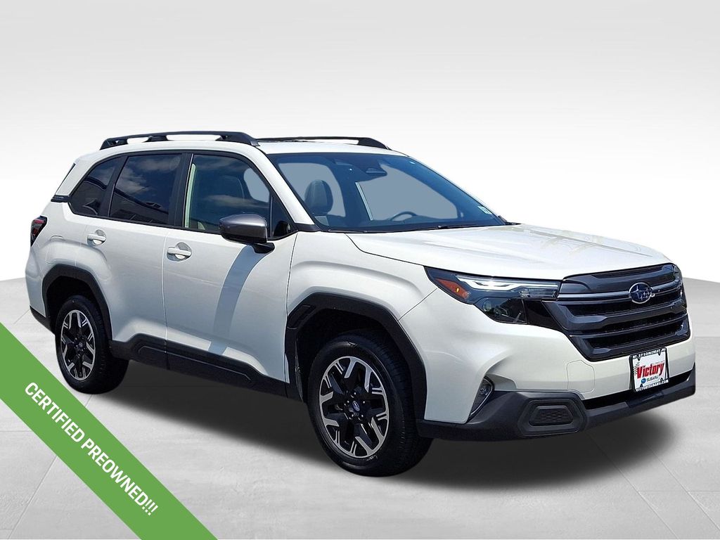 Crystal White Pearl 2025 Subaru Forester SUV / Crossover All-Wheel Drive Continuously Variable Transmission