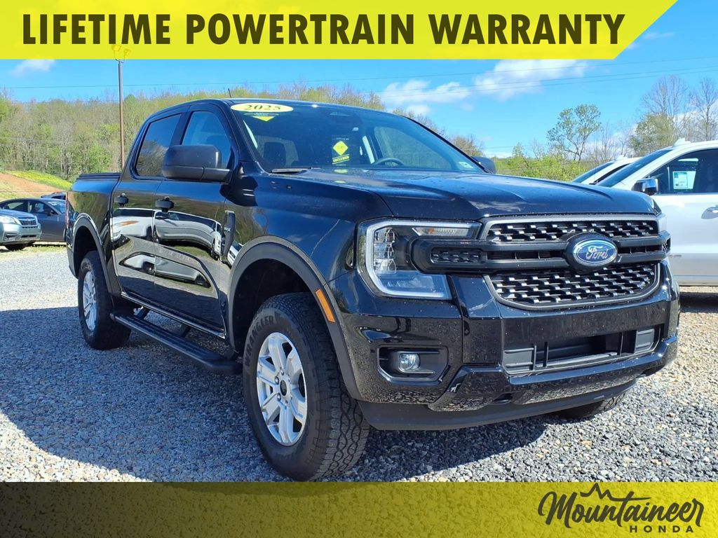 Shadow Black 2025 Ford Ranger XL SuperCrew 4WD Pickup Truck Four-Wheel Drive Automatic