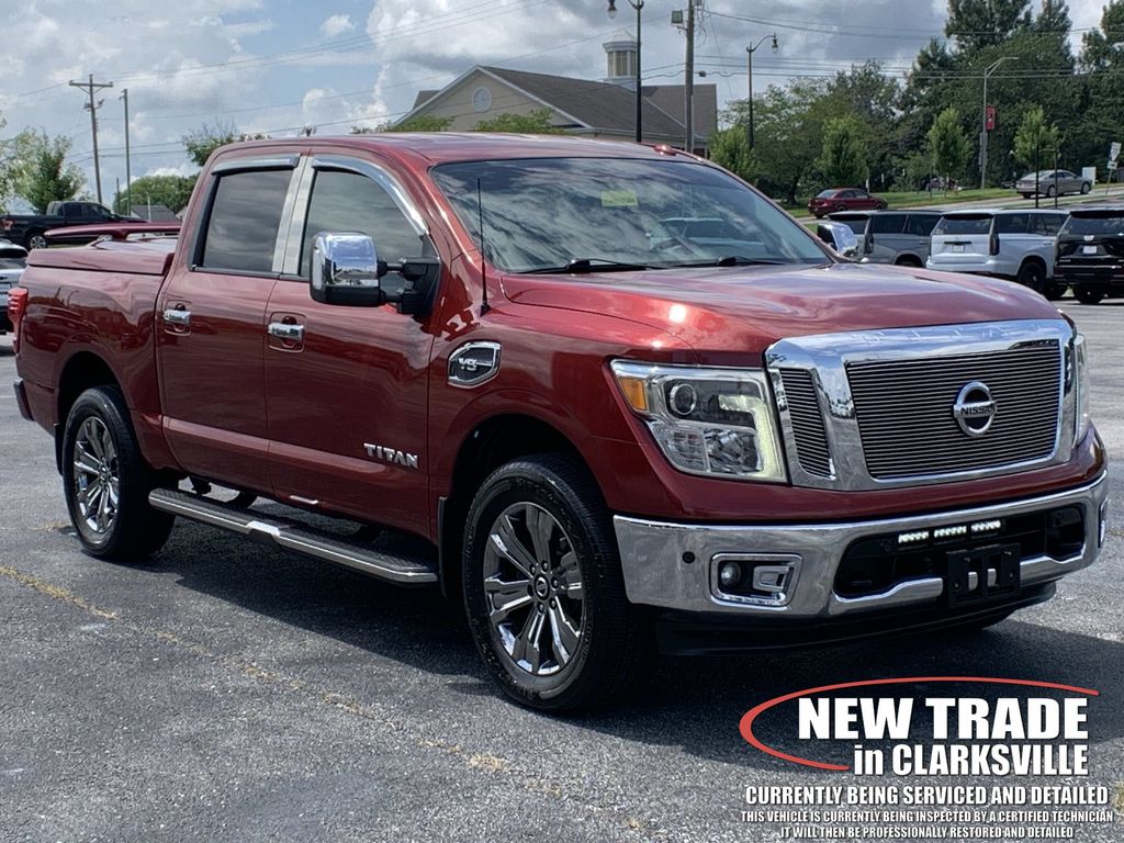 Cayenne Red 2017 Nissan Titan Pickup Truck Four-Wheel Drive 7-Speed Automatic