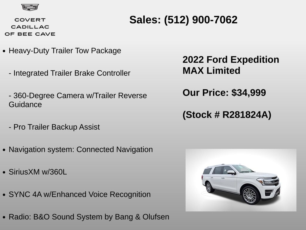 Used Car 2022 Ford Expedition Max  Limited For Sale Under $35,000 In Austin, Texas