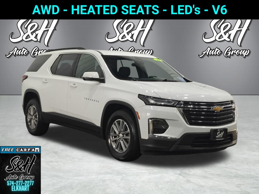 Summit White 2022 Chevrolet Traverse SUV / Crossover Four-Wheel Drive 9-Speed Automatic