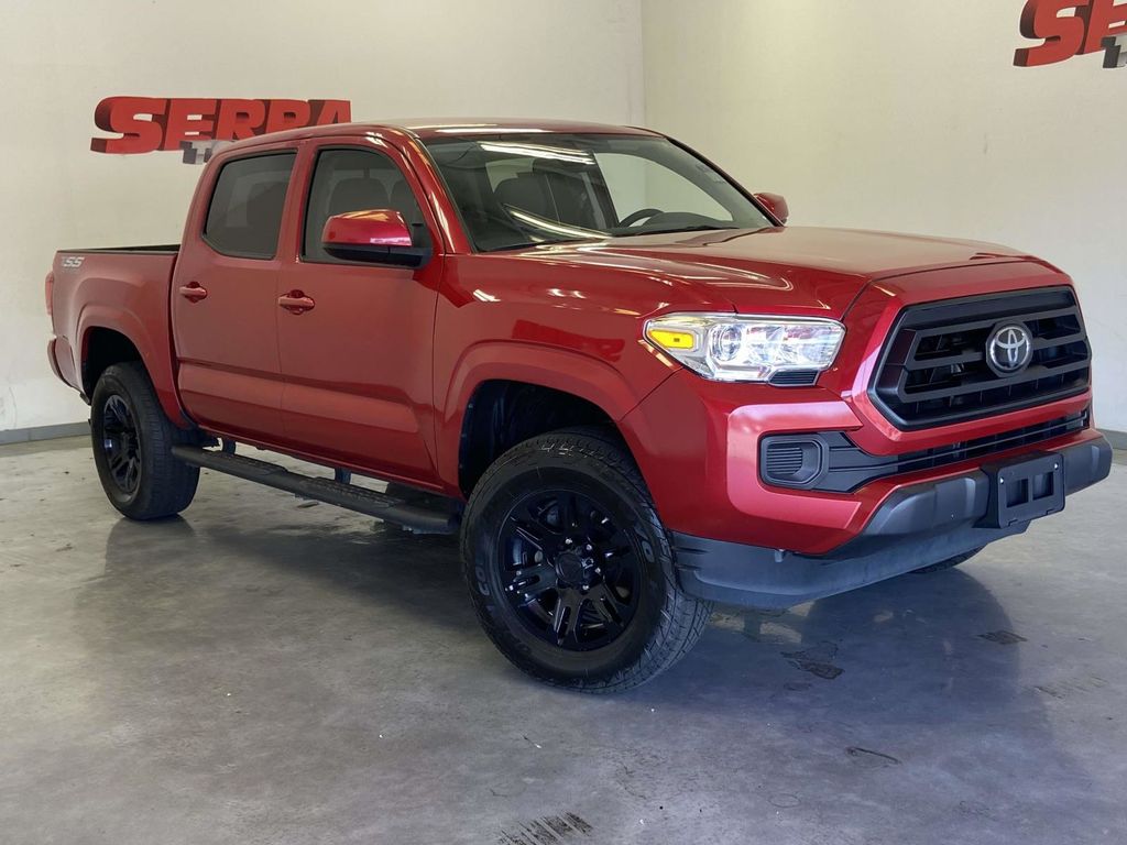 Barcelona Red Metallic 2022 Toyota Tacoma SR V6 Double Cab 4WD Pickup Truck Four-Wheel Drive 6-Speed Automatic