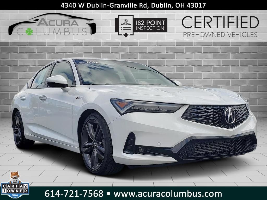 Platinum White Pearl 2024 Acura Integra FWD with Technology and A-SPEC Package Sedan Front-Wheel Drive 6-Speed Manual