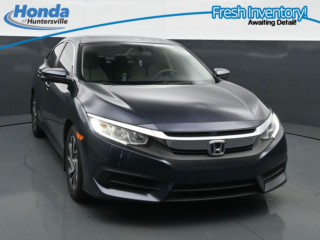 Cosmic Blue Metallic 2018 Honda Civic Sedan Front-Wheel Drive Continuously Variable Transmission