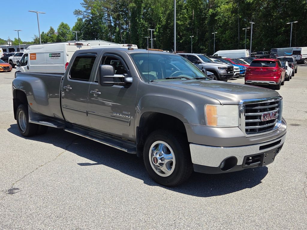 Steel Gray Metallic 2008 GMC Sierra 3500HD SLT Crew Cab DRW Pickup Truck 4X2 6-Speed Automatic