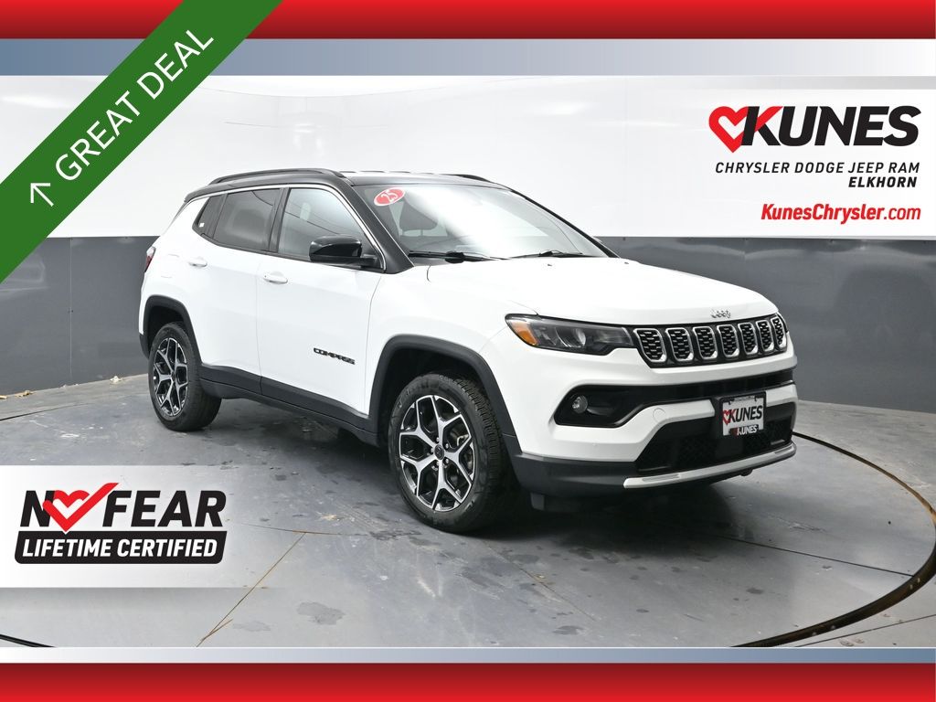 Bright White Clearcoat 2025 Jeep Compass SUV / Crossover Four-Wheel Drive 8-Speed Automatic
