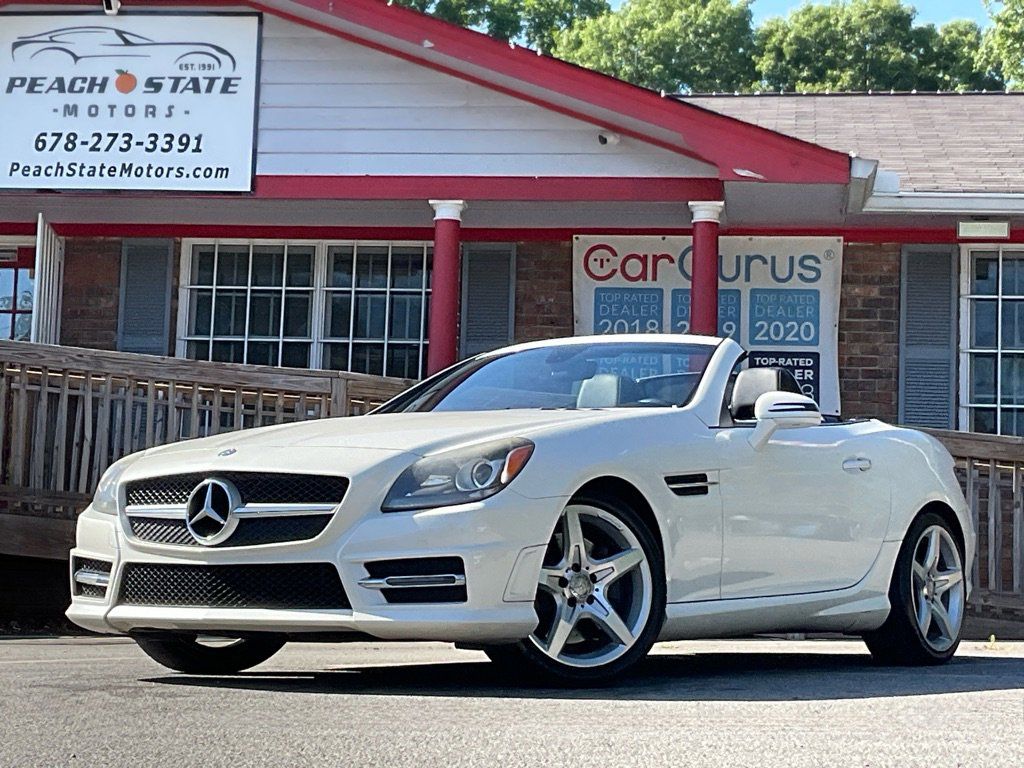 White 2016 Mercedes-Benz SLK 300 Convertible Rear-Wheel Drive 9-Speed Automatic
