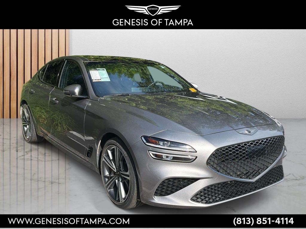 Silver 2024 Genesis G70 Sedan Rear-Wheel Drive 8-Speed Automatic