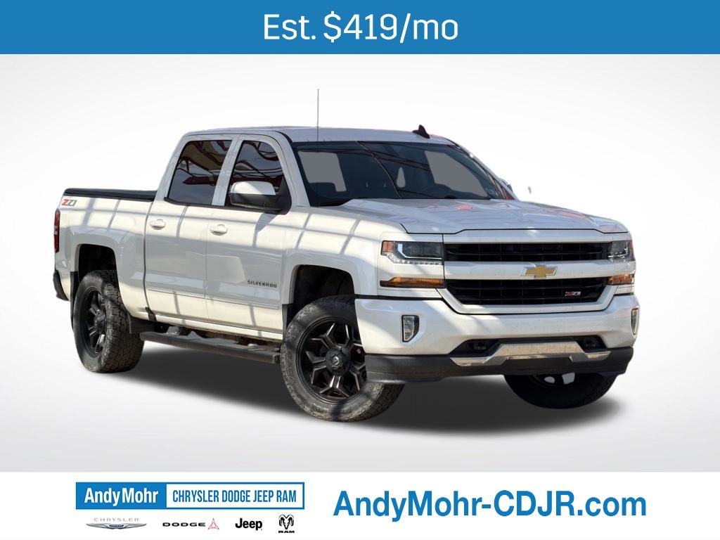 Pearl 2018 Chevrolet Silverado 1500 LT Crew Cab 4WD Pickup Truck Four-Wheel Drive 6-Speed Automatic Overdrive