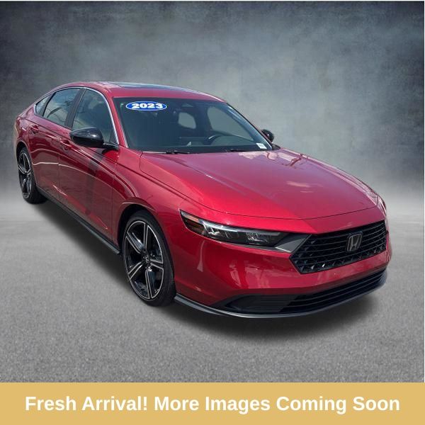 Red 2023 Honda Accord Hybrid Sedan Front-Wheel Drive Continuously Variable Transmission