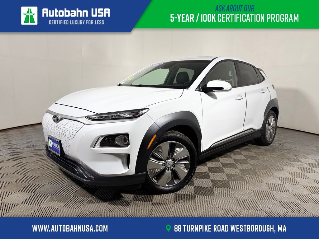 Chalk White 2021 Hyundai Kona Electric SUV / Crossover Front-Wheel Drive 1-Speed Automatic