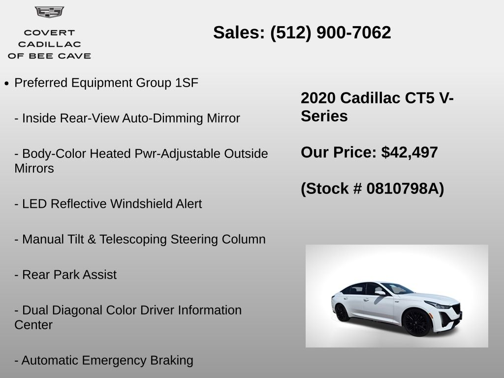 Used Car 2020 Cadillac Ct5  V-series For Sale Under $50,000 In Austin, Texas