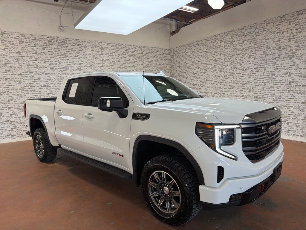 Summit White 2024 GMC Sierra 1500 AT4 Crew Cab 4WD Pickup Truck Four-Wheel Drive Automatic
