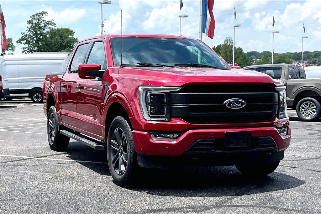 Red Metallic 2023 Ford F-150 Lariat SuperCrew 4WD Pickup Truck Four-Wheel Drive Automatic