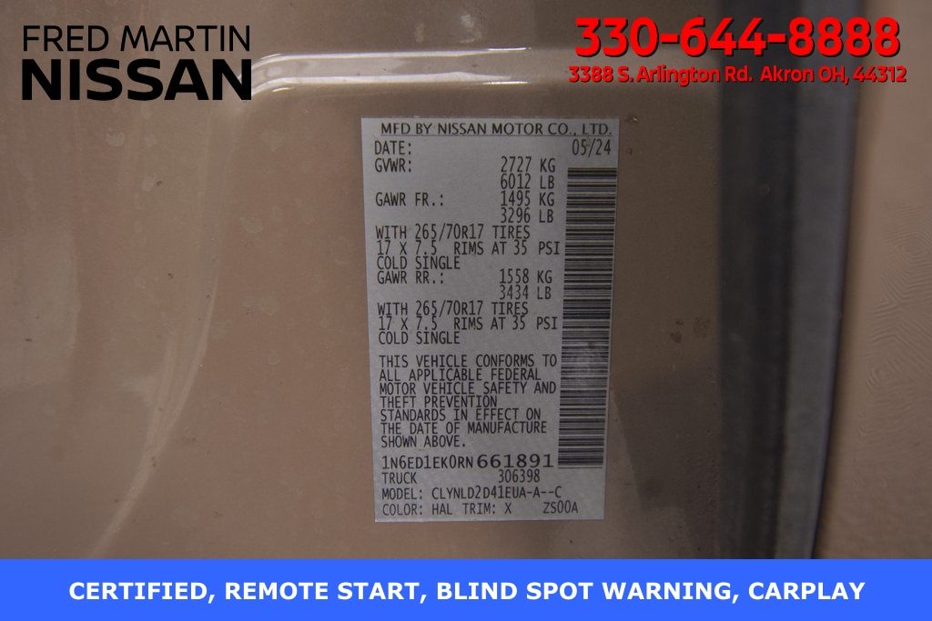 used 2024 Nissan Frontier car, priced at $35,699