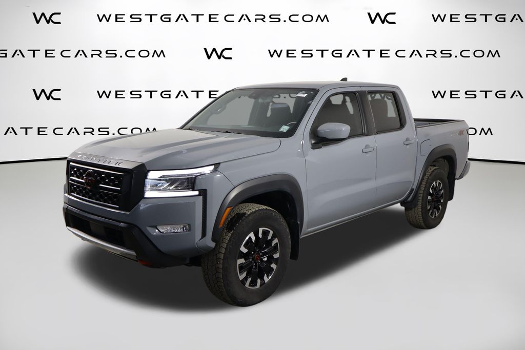 Boulder Gray Pearl 2024 Nissan Frontier PRO-4X Crew Cab 4WD Pickup Truck Four-Wheel Drive 9-Speed Automatic Overdrive