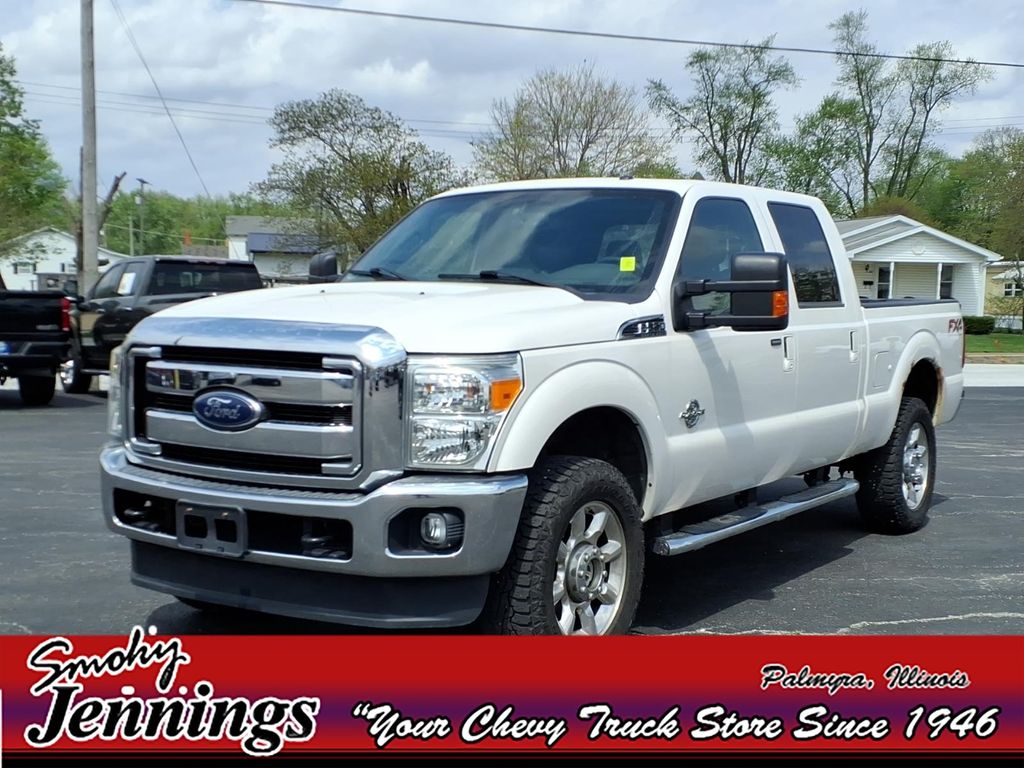 White Platinum Clearcoat Metallic 2016 Ford F-250 Super Duty Lariat Crew Cab 4WD Pickup Truck Four-Wheel Drive 6-Speed Automatic Overdrive