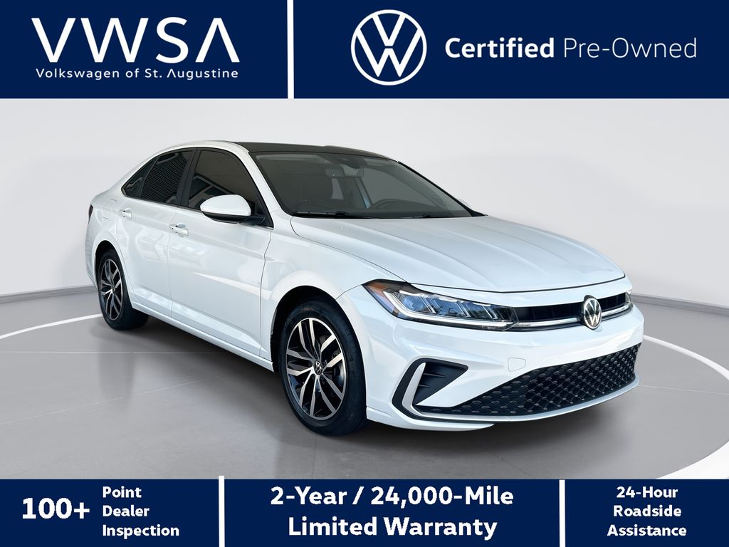 Opal White Pearl 2025 Volkswagen Jetta Sedan Front-Wheel Drive 8-Speed Automatic
