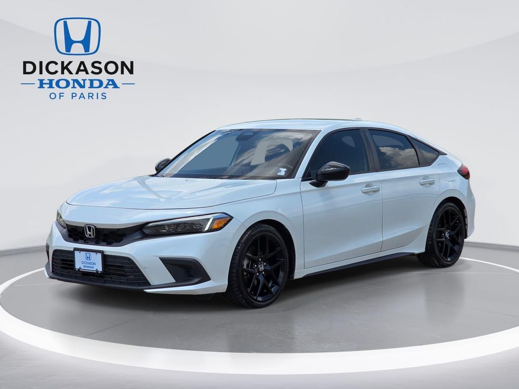 Platinum White 2024 Honda Civic Hatchback Sport FWD Hatchback Front-Wheel Drive Continuously Variable Transmission