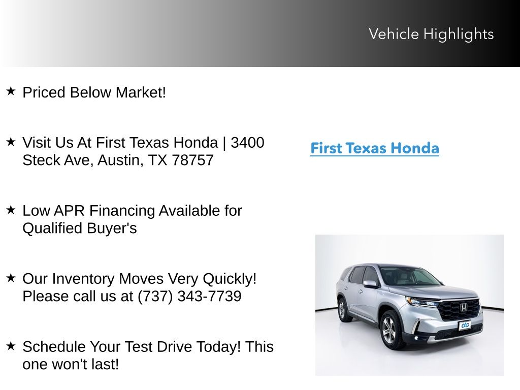 Used Car 2025 Honda Pilot  Ex-l For Sale Under $40,000 In Austin, Texas