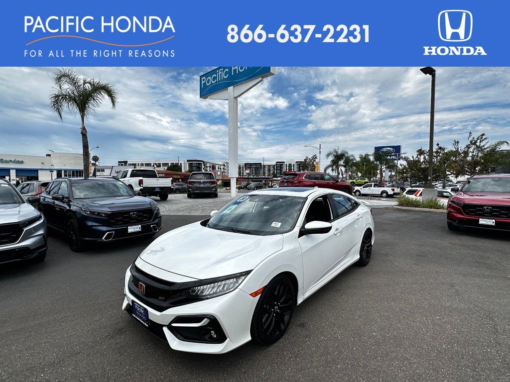 Platinum White Pearl 2020 Honda Civic Sedan Front-Wheel Drive 6-Speed Manual