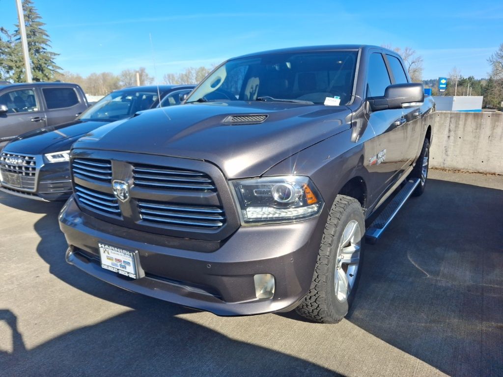 Gray (Granite Crystal Metallic Clearcoat) 2014 RAM 1500 Sport Crew Cab 4WD Pickup Truck Four-Wheel Drive 8-Speed Automatic