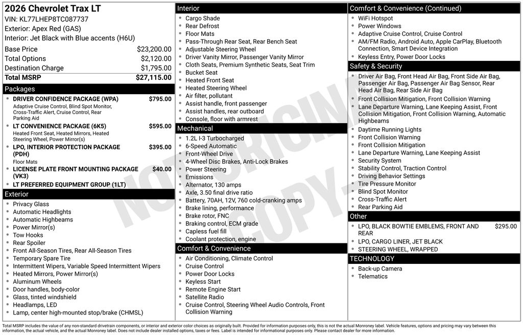 2026 Chevrolet Trax LT - Photo 8