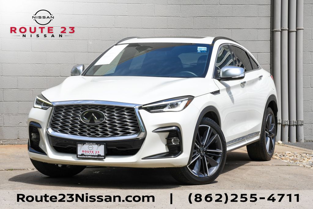 Majestic White 2023 INFINITI QX55 Luxe AWD SUV / Crossover All-Wheel Drive Continuously Variable Transmission