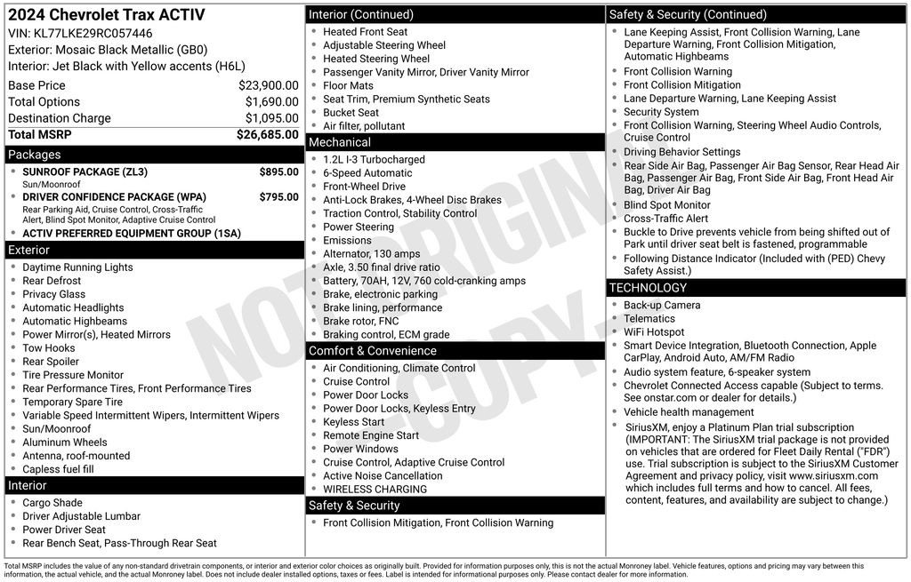 2024 Chevrolet Trax ACTIV Black at Bob Ruth Ford