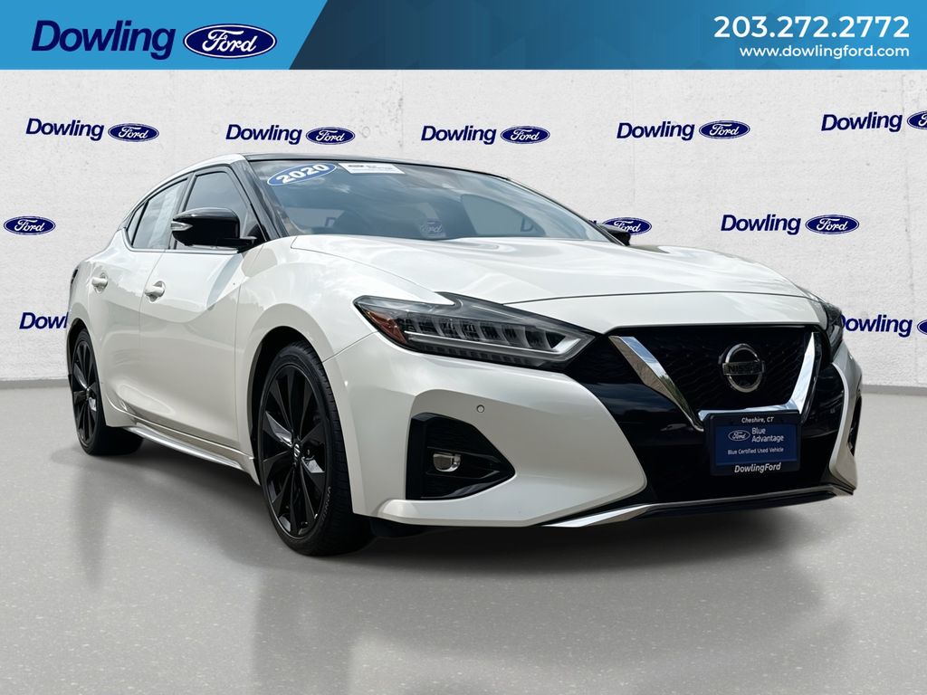 Pearl White Tricoat 2020 Nissan Maxima Sedan Front-Wheel Drive Continuously Variable Transmission