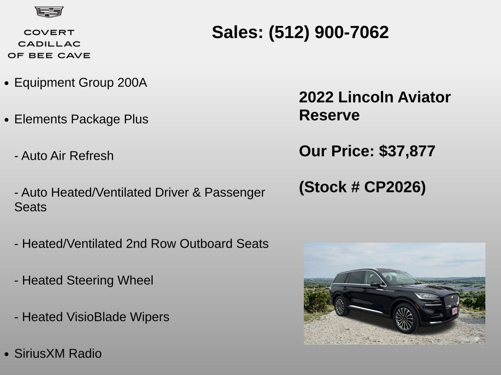Used Car 2022 Lincoln Aviator  Reserve For Sale Under $40,000 In Austin, Texas
