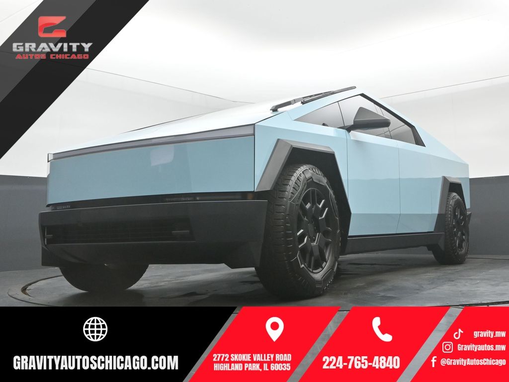 Silver 2024 Tesla Cybertruck Pickup Truck All-Wheel Drive 1-Speed Automatic