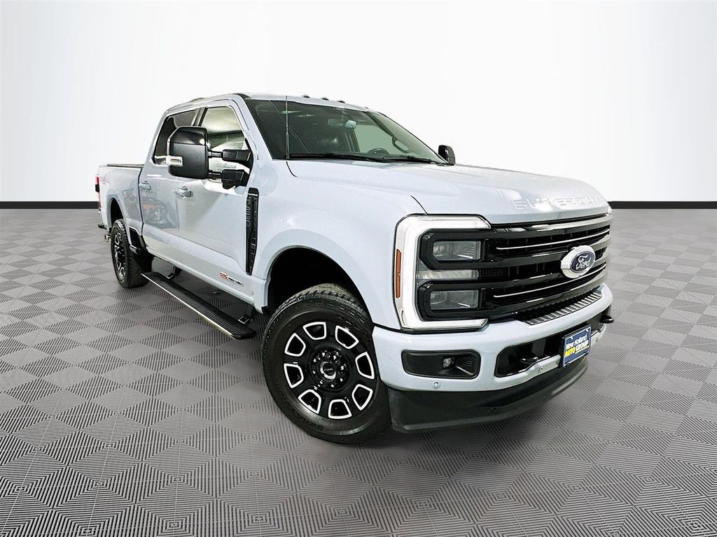 Gray Metallic 2025 Ford F-250 Super Duty Platinum Crew Cab 4WD Pickup Truck Four-Wheel Drive Automatic