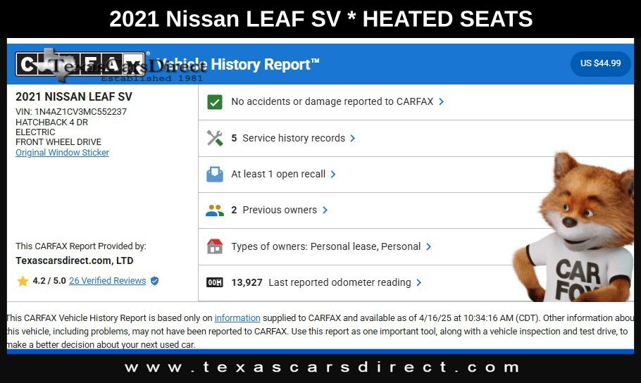 2021 Nissan LEAF SV photo