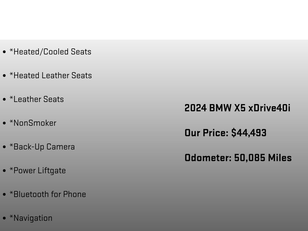 2024 BMW X5 xDrive40i White at Subaru and VW of Moon Township