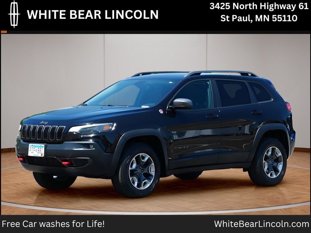 Diamond Black Crystal Pearlcoat 2019 Jeep Cherokee SUV / Crossover Four-Wheel Drive 9-Speed Automatic