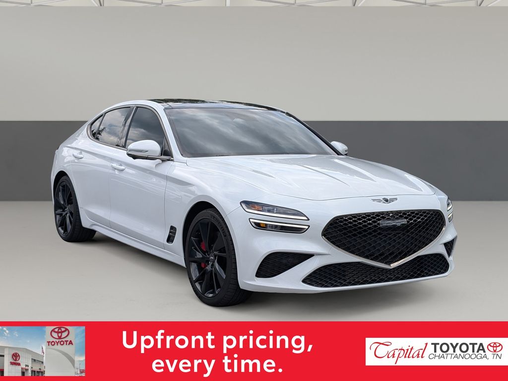 White 2023 Genesis G70 Sedan Rear-Wheel Drive 8-Speed Automatic