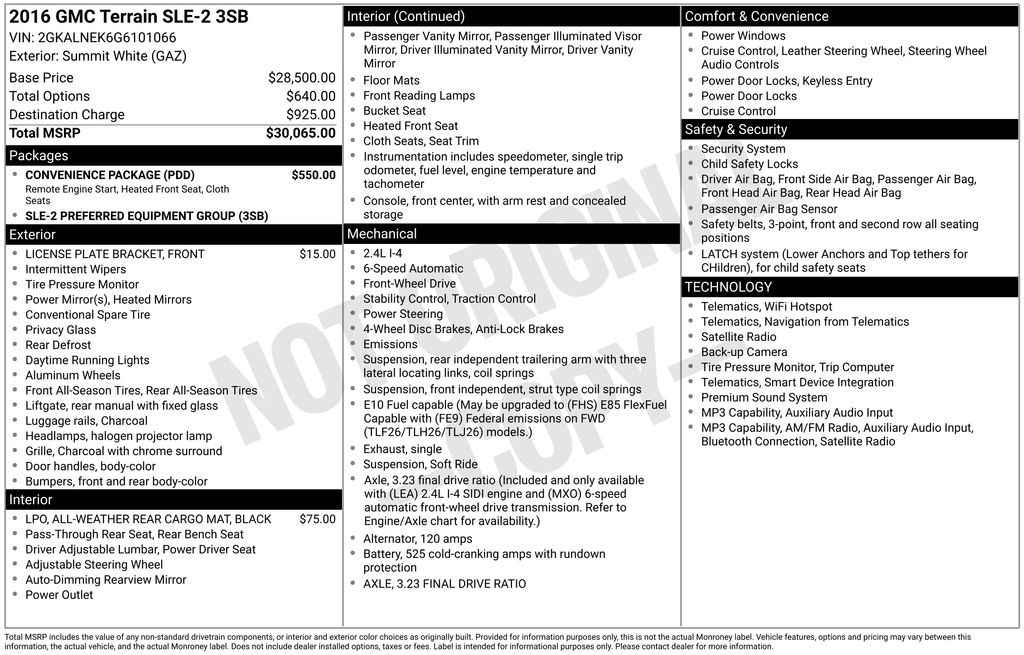 Used 2016 White GMC SLE-2 image 9