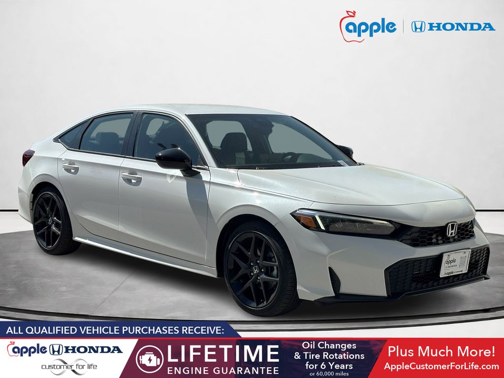 Platinum White Pearl 2026 Honda Civic Sedan Front-Wheel Drive Continuously Variable Transmission