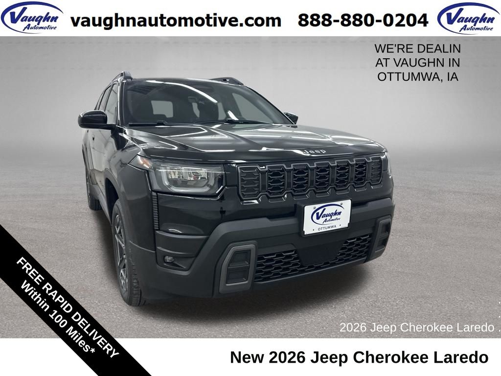 Diamond Black Crystal Pearlcoat 2026 Jeep Cherokee SUV / Crossover Four-Wheel Drive Continuously Variable Transmission