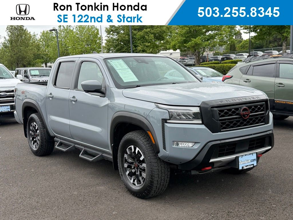 Boulder Gray Pearl 2024 Nissan Frontier Pickup Truck Four-Wheel Drive 9-Speed Automatic Overdrive