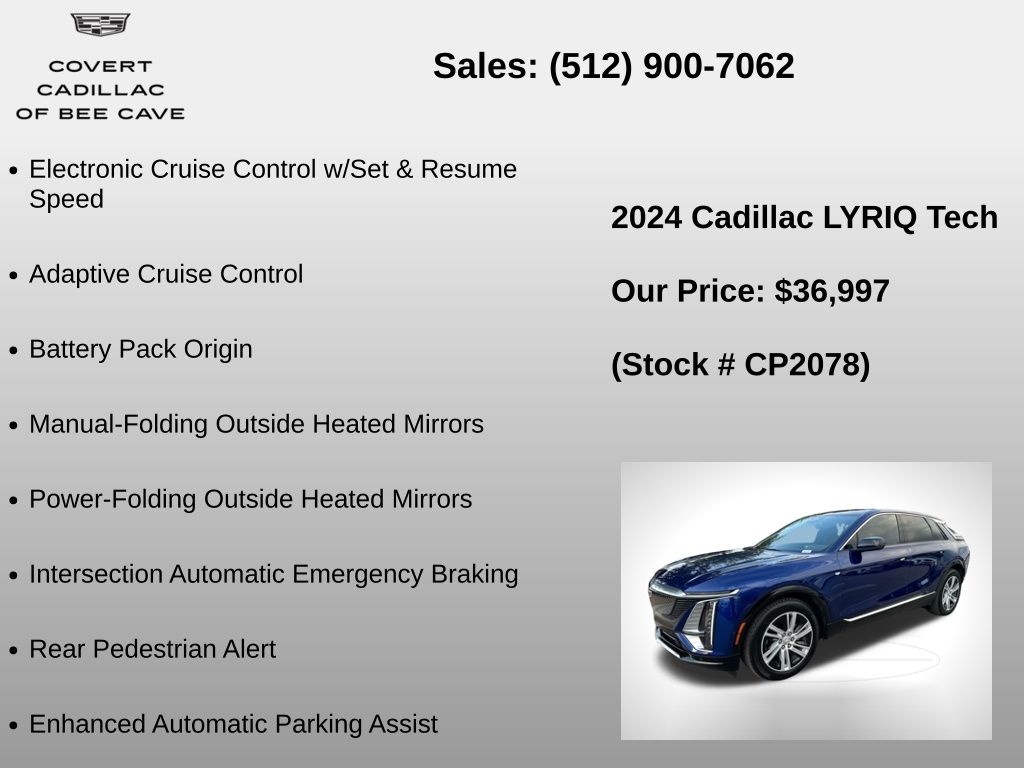 Used Car 2024 Cadillac Lyriq  Tech For Sale Under $40,000 In Austin, Texas