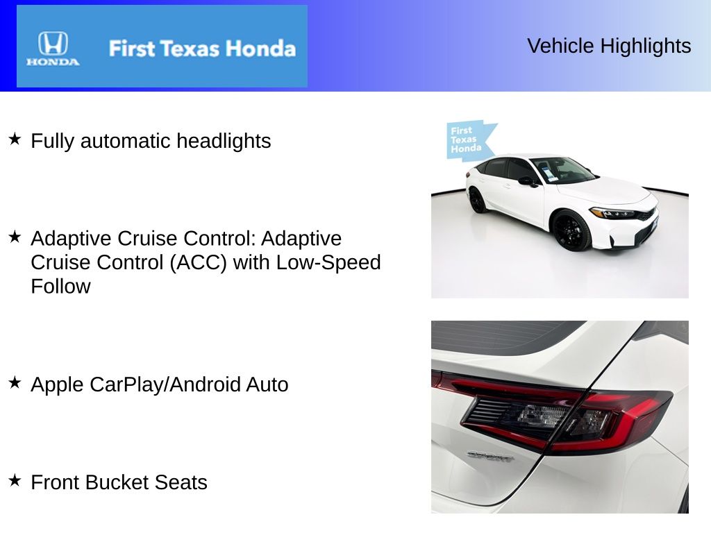 Used Car 2025 Honda Civic  Sport For Sale Under $30,000 In Austin, Texas