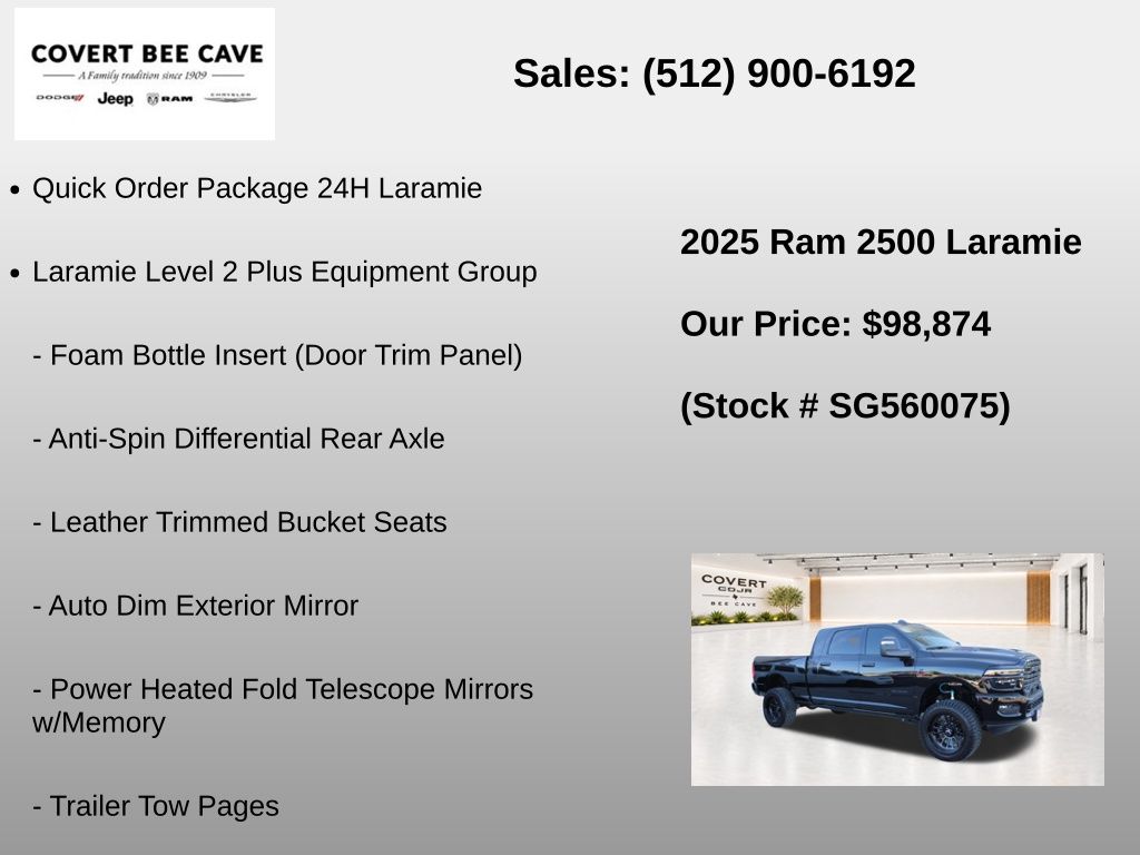 New Car 2025 Ram 2500  Laramie For Sale Under $100,000 In Austin, Texas