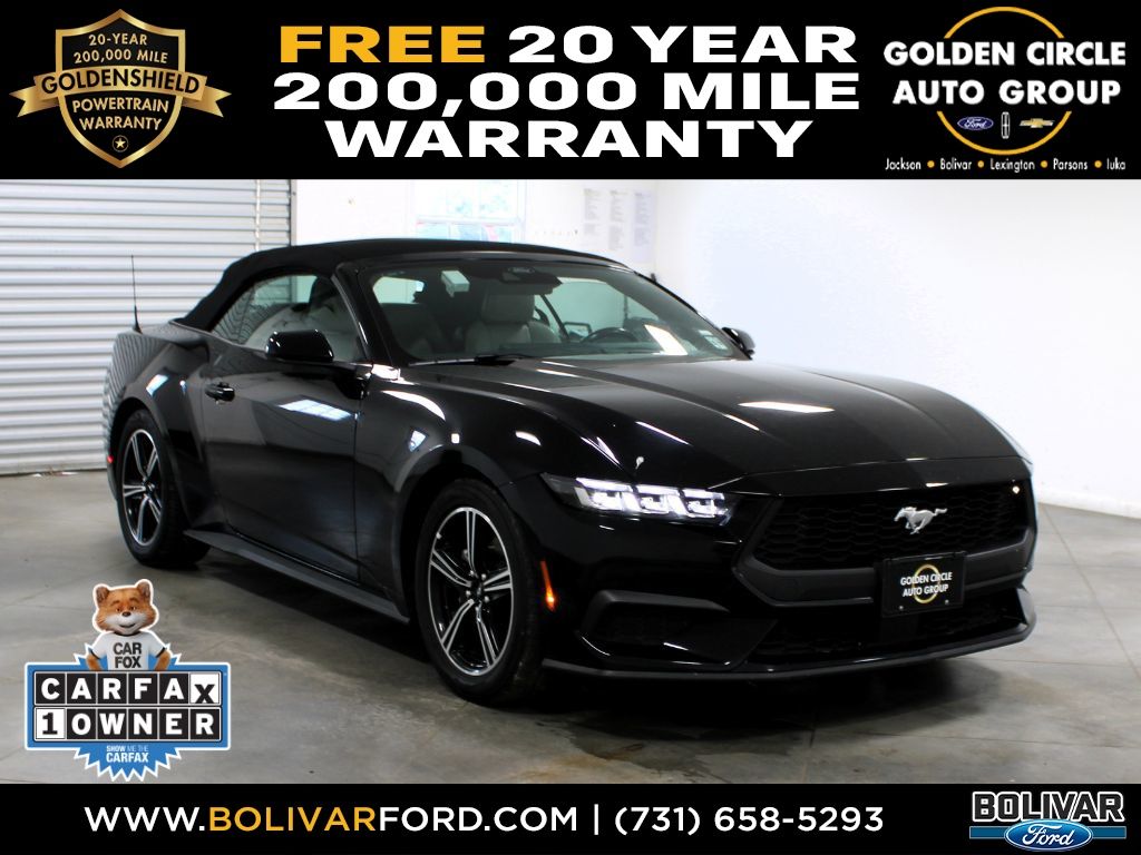 Shadow Black 2024 Ford Mustang Convertible Rear-Wheel Drive Automatic