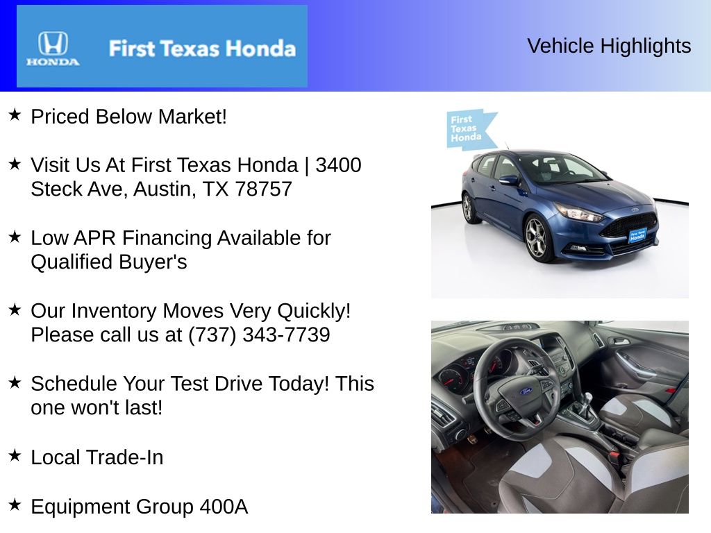Used Car 2018 Ford Focus  St For Sale Under $25,000 In Austin, Texas